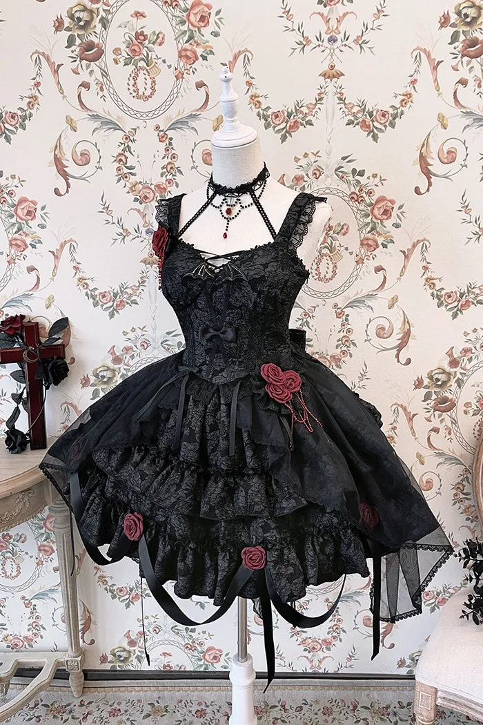 Alice Girl~Gothic Lolita SK Set~Blood Rose Skirt and Corset