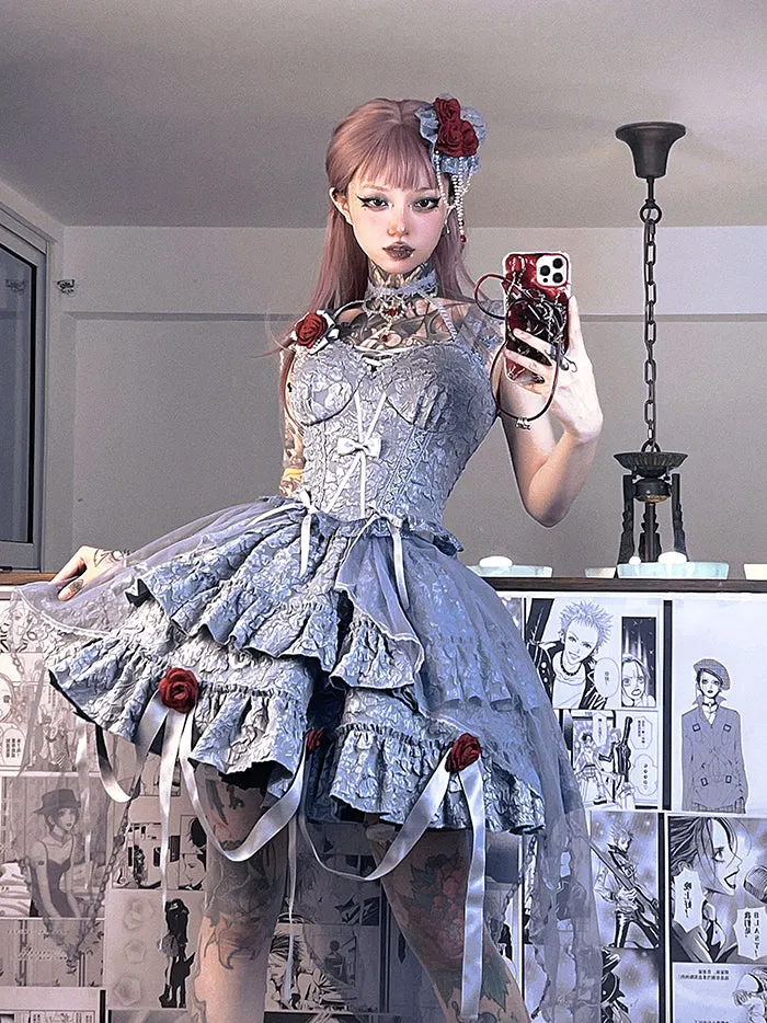 Alice Girl~Gothic Lolita SK Set~Blood Rose Skirt and Corset