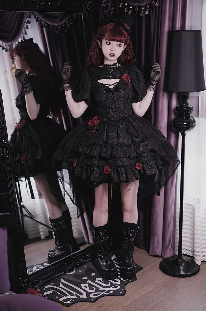 Alice Girl~Gothic Lolita SK Set~Blood Rose Skirt and Corset