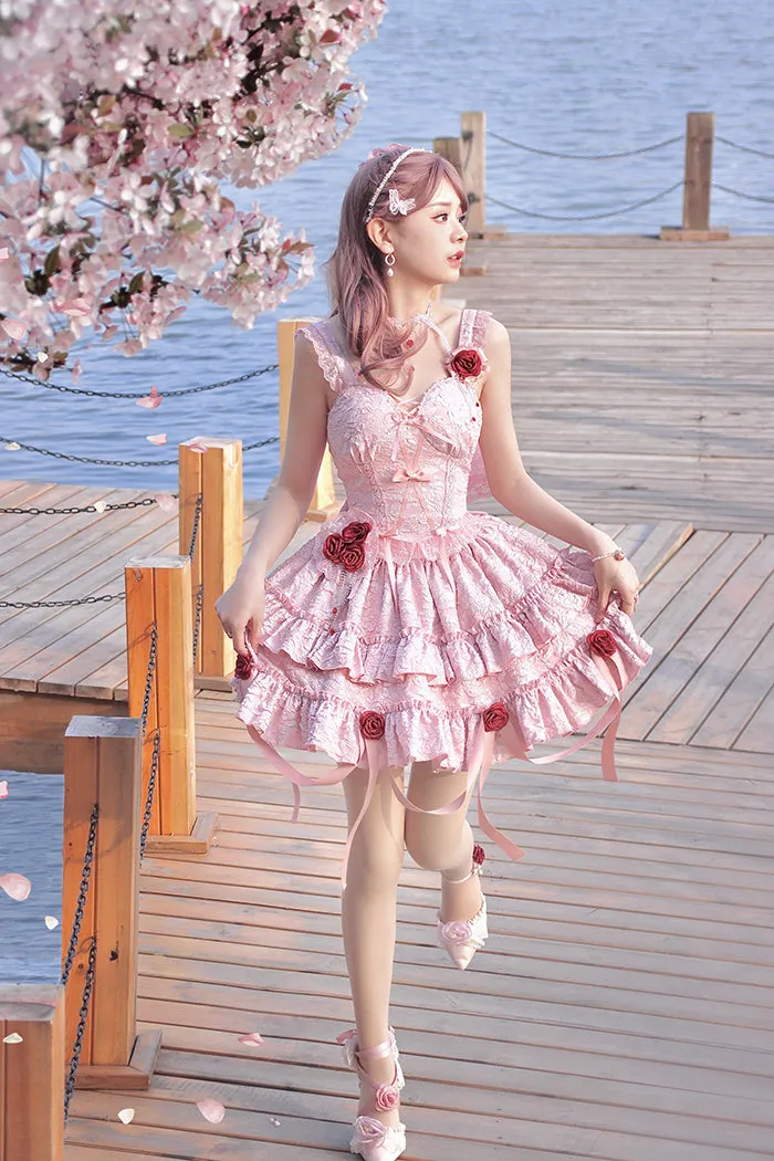 Alice Girl~Gothic Lolita SK Set~Blood Rose Skirt and Corset
