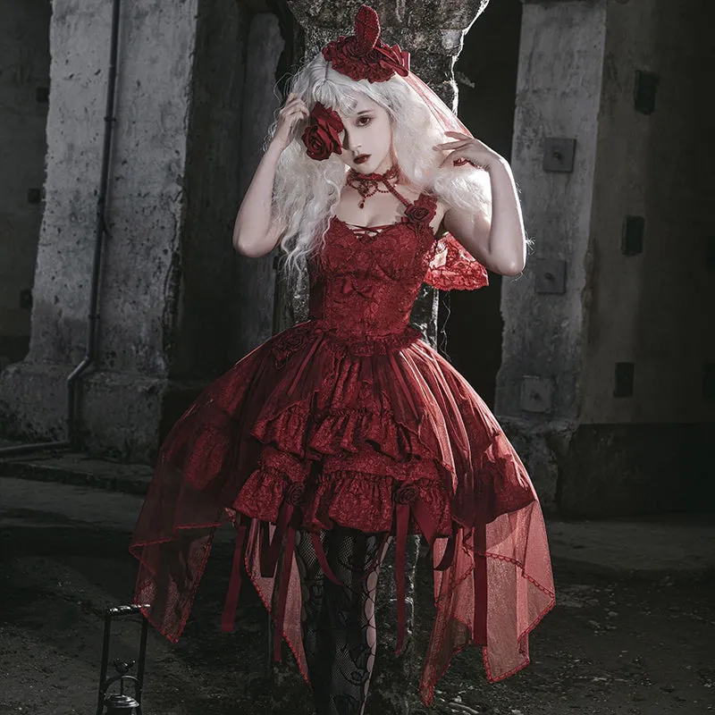 Alice Girl~Gothic Lolita SK Set~Blood Rose Skirt and Corset