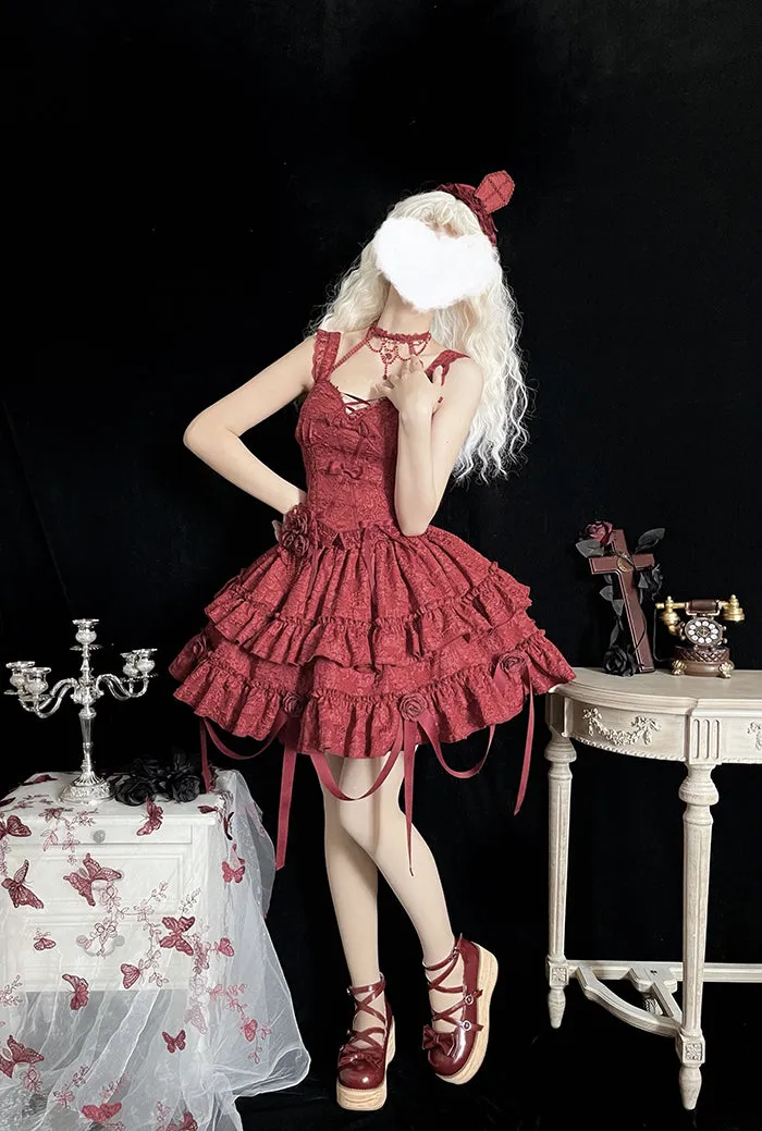 Alice Girl~Gothic Lolita SK Set~Blood Rose Skirt and Corset
