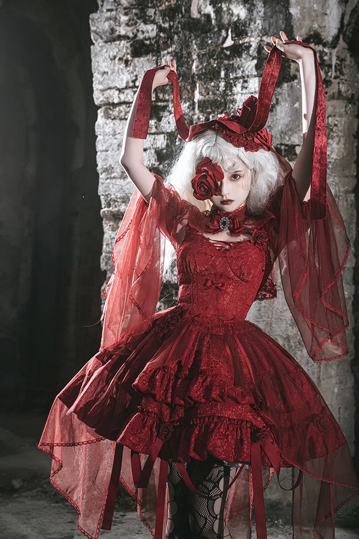 Alice Girl~Gothic Lolita SK Set~Blood Rose Skirt and Corset
