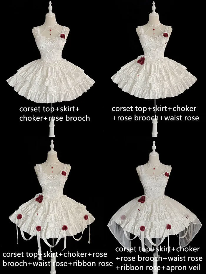 Alice Girl~Gothic Lolita SK Set~Blood Rose Skirt and Corset