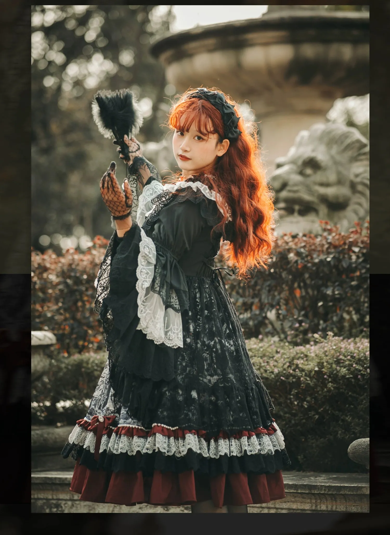 Alice in Wonderland~Undead Rider~Gothic Lolita OP Dress Winter Princess Sleeve Dress