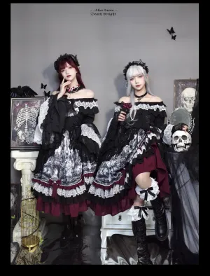 Alice in Wonderland~Undead Rider~Gothic Lolita OP Dress Winter Princess Sleeve Dress