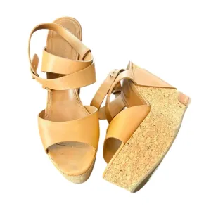 Galaxy Tone Stride Bold Sandals Designer By Sergio Rossi In Tan, Size: 9.5
