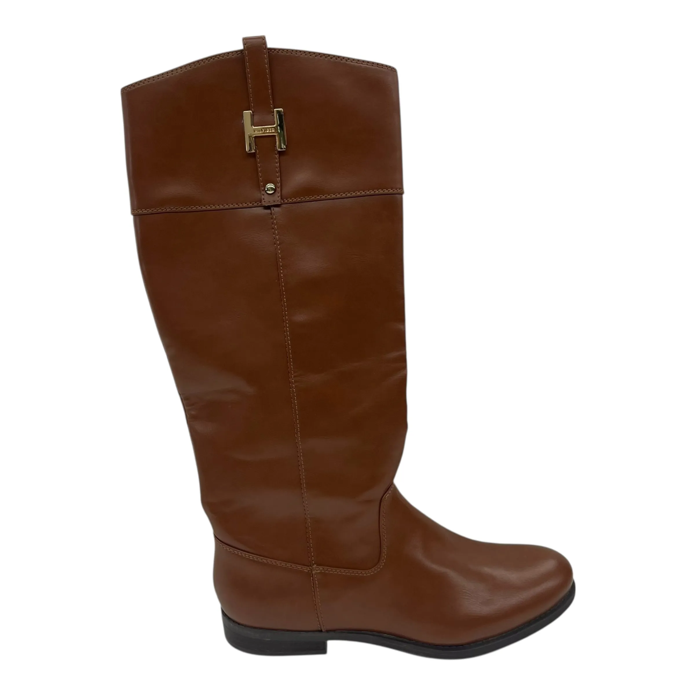 Boots Knee Flats By Tommy Hilfiger In Brown, Size:10 Durable Tread Pattern Performance Focus