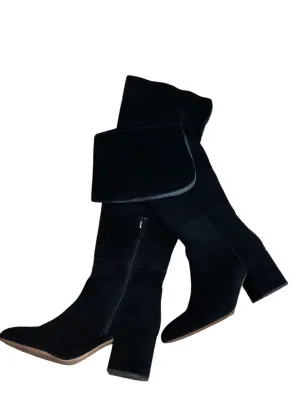 Versatile Traction Pattern Retro feel Boots Knee Heels By J. Crew In Black, Size: 10.5