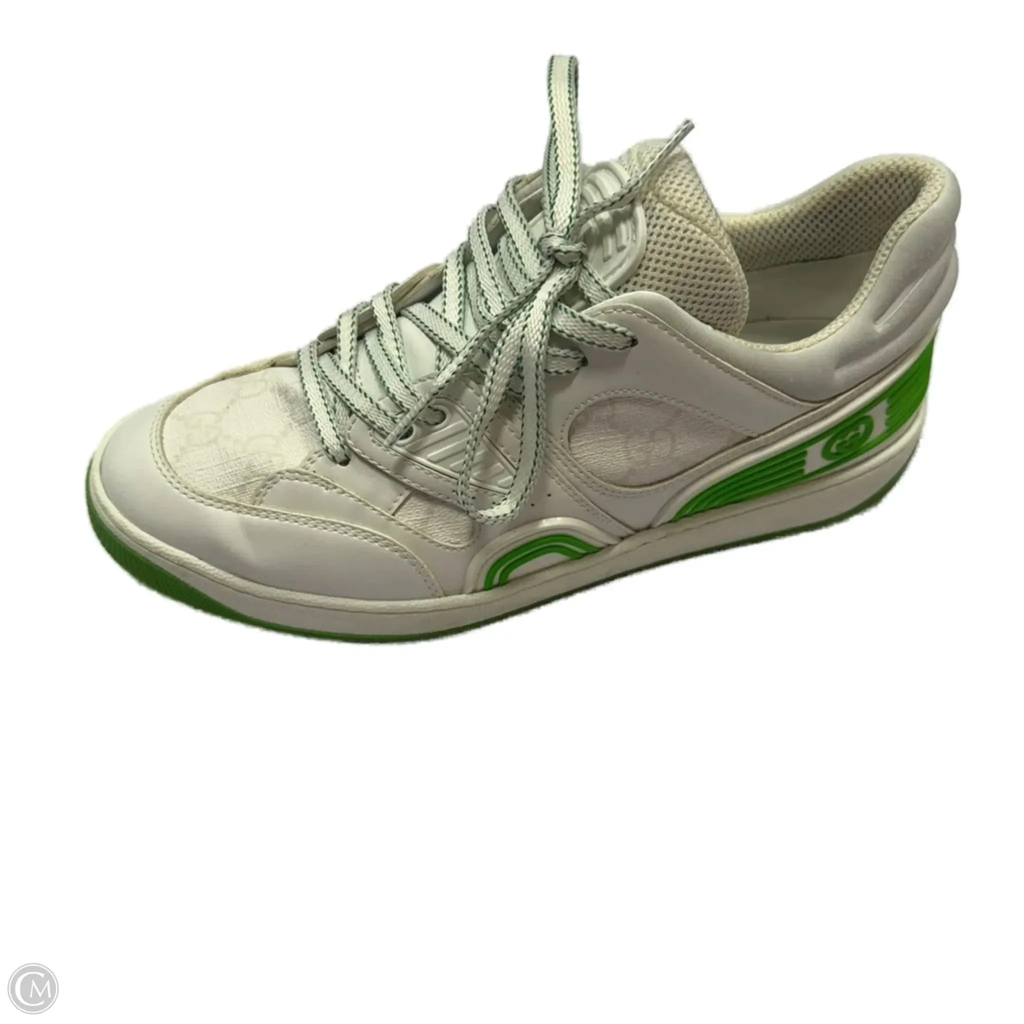 Shoes Luxury Designer By Gucci In Green & White, Size: 8 Action Fast Date night