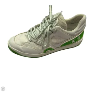 Shoes Luxury Designer By Gucci In Green & White, Size: 8 Action Fast Date night