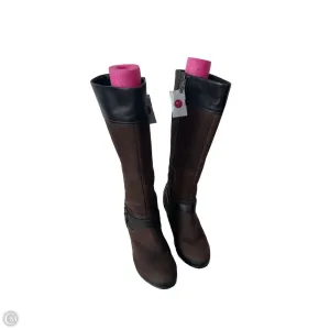 Reflective Safety Details Boots Knee Heels By Clarks In Brown, Size: 6.5