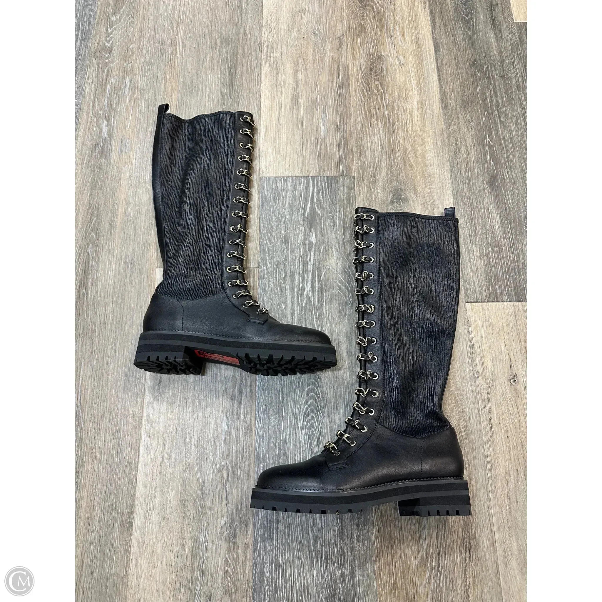 Boots Knee Flats By Cecelia In Black, Size: 7 Smart Design