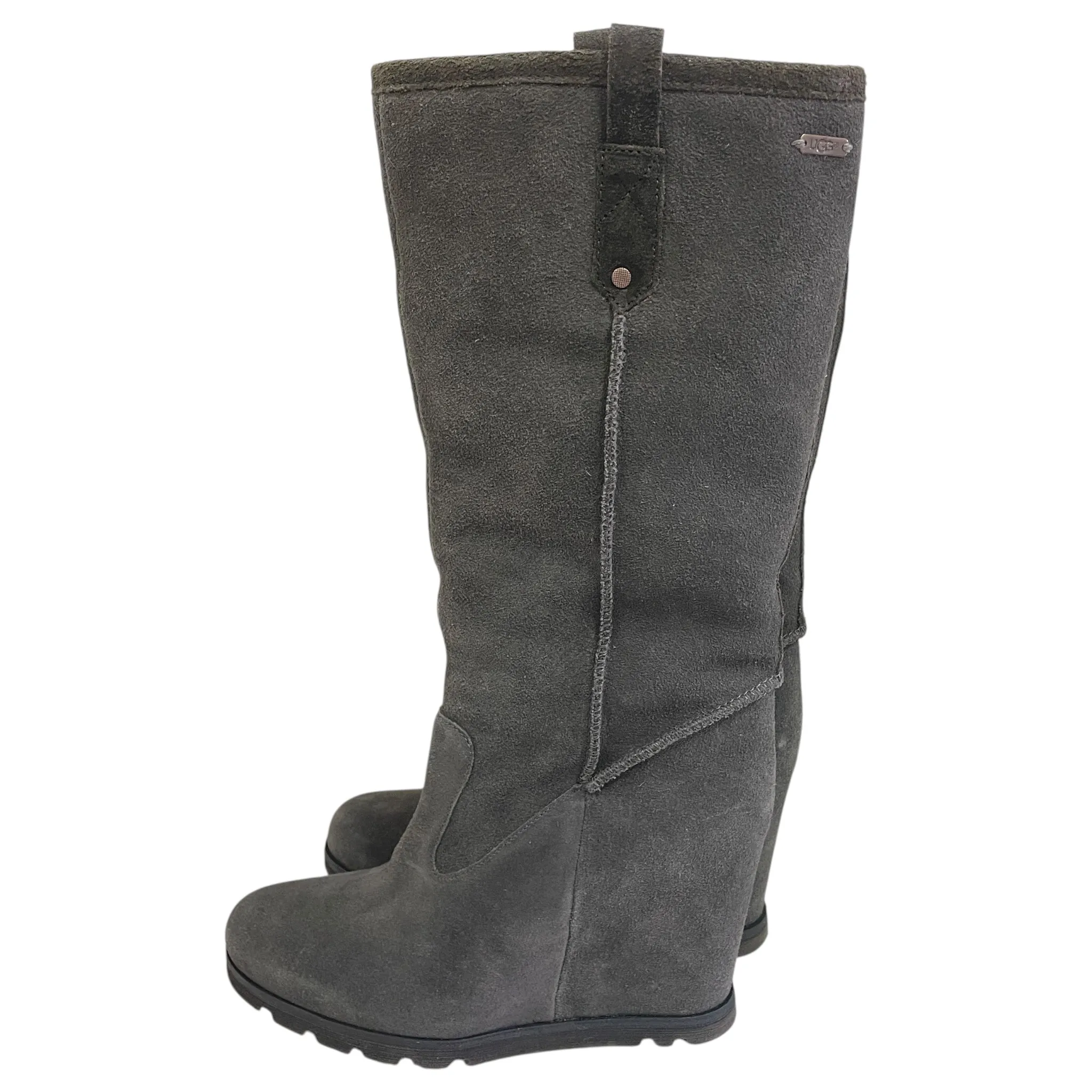 Boots Knee Heels By Unisa In Silver, Size:8.5 Feather Light Night Travel