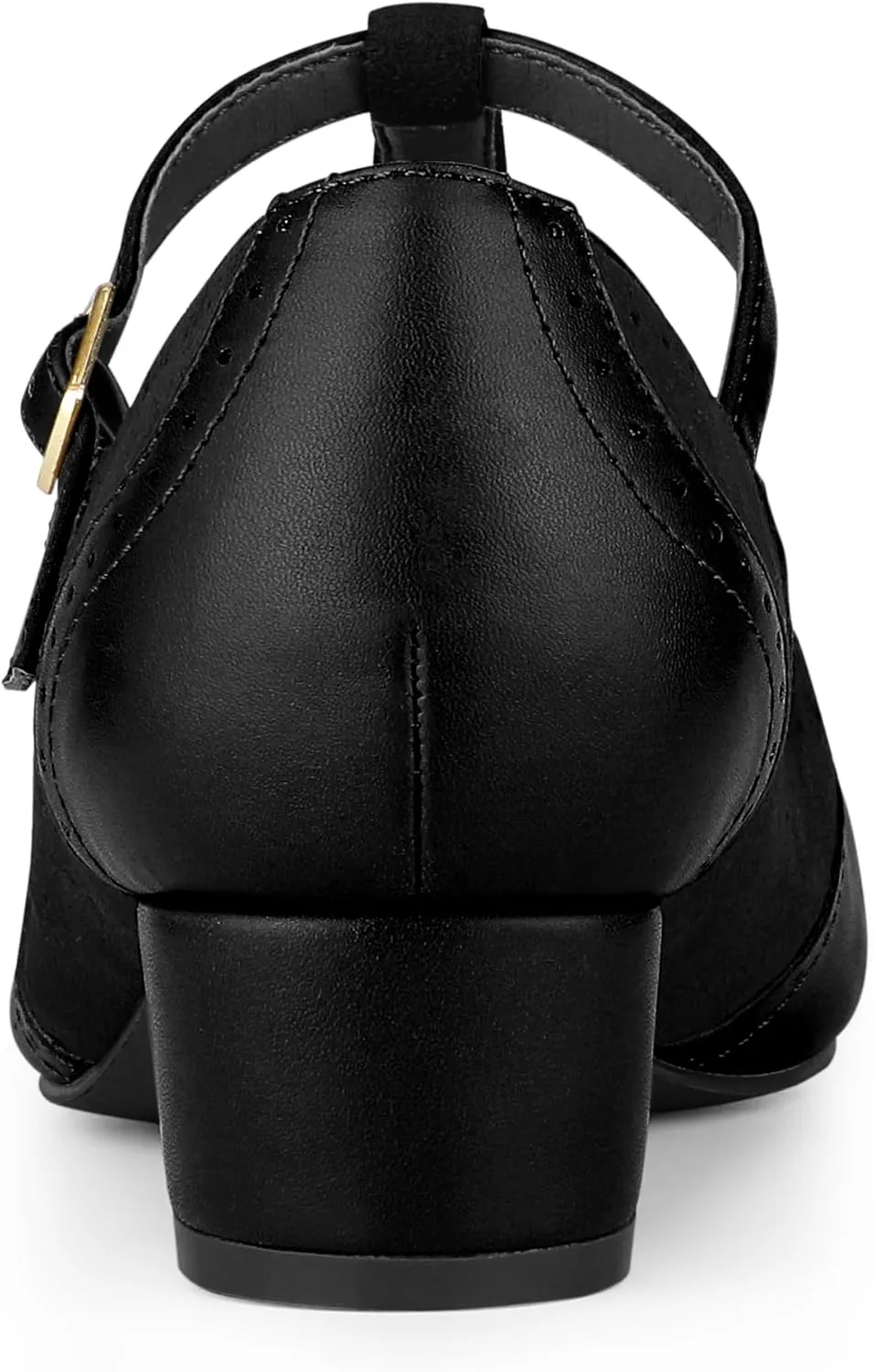 Allegra K Women's T-Strap Mary Jane Ankle Strap Block Heels Pumps