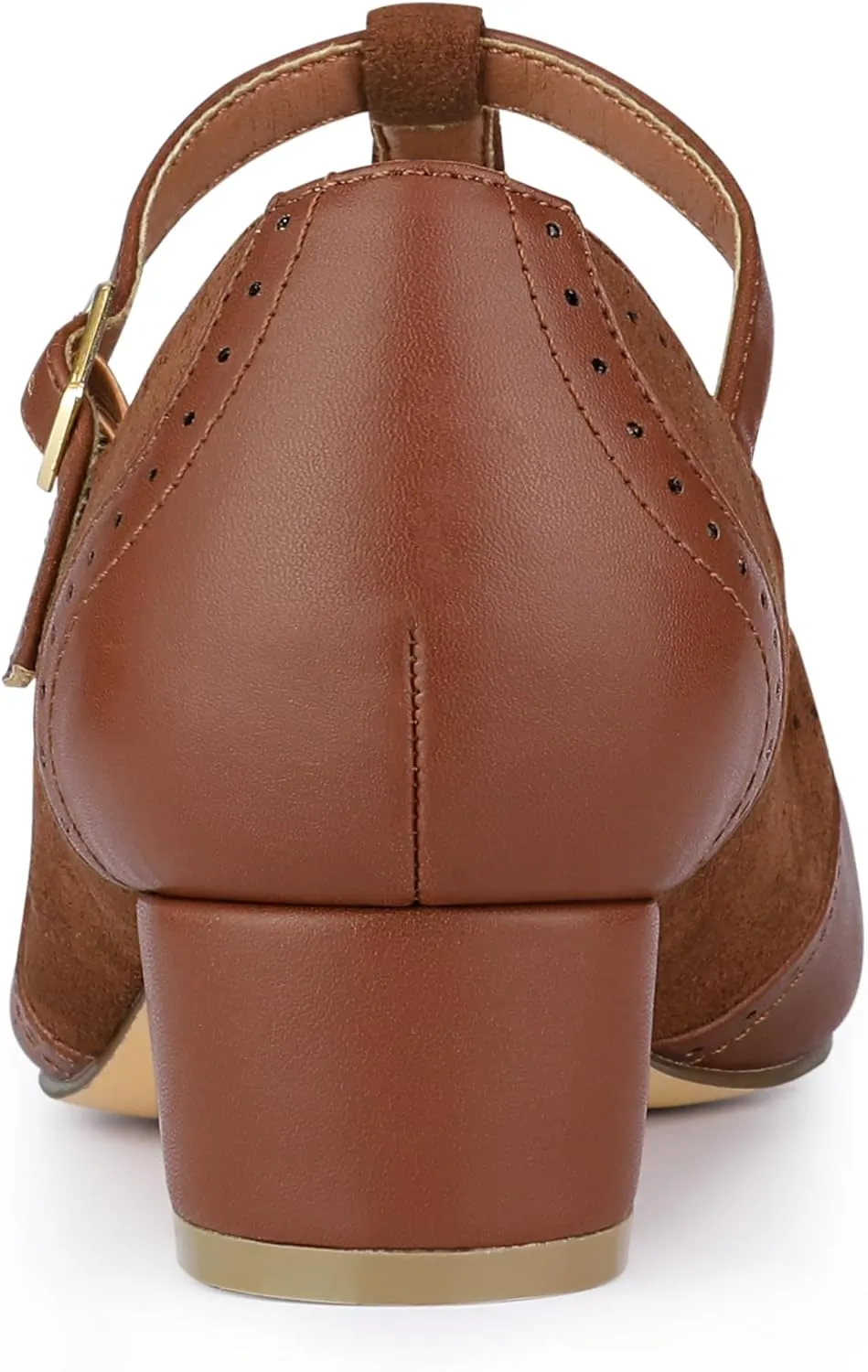 Allegra K Women's T-Strap Mary Jane Ankle Strap Block Heels Pumps