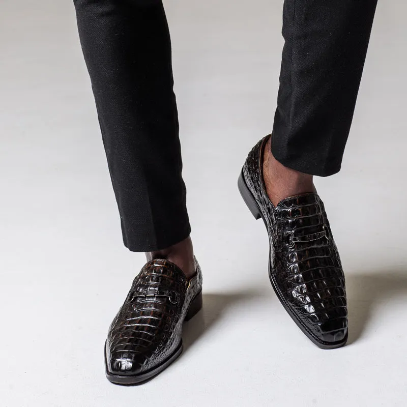 Alligator Loafer - Chocolate