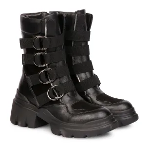 Alyssa Suede and Leather Ankle Boots