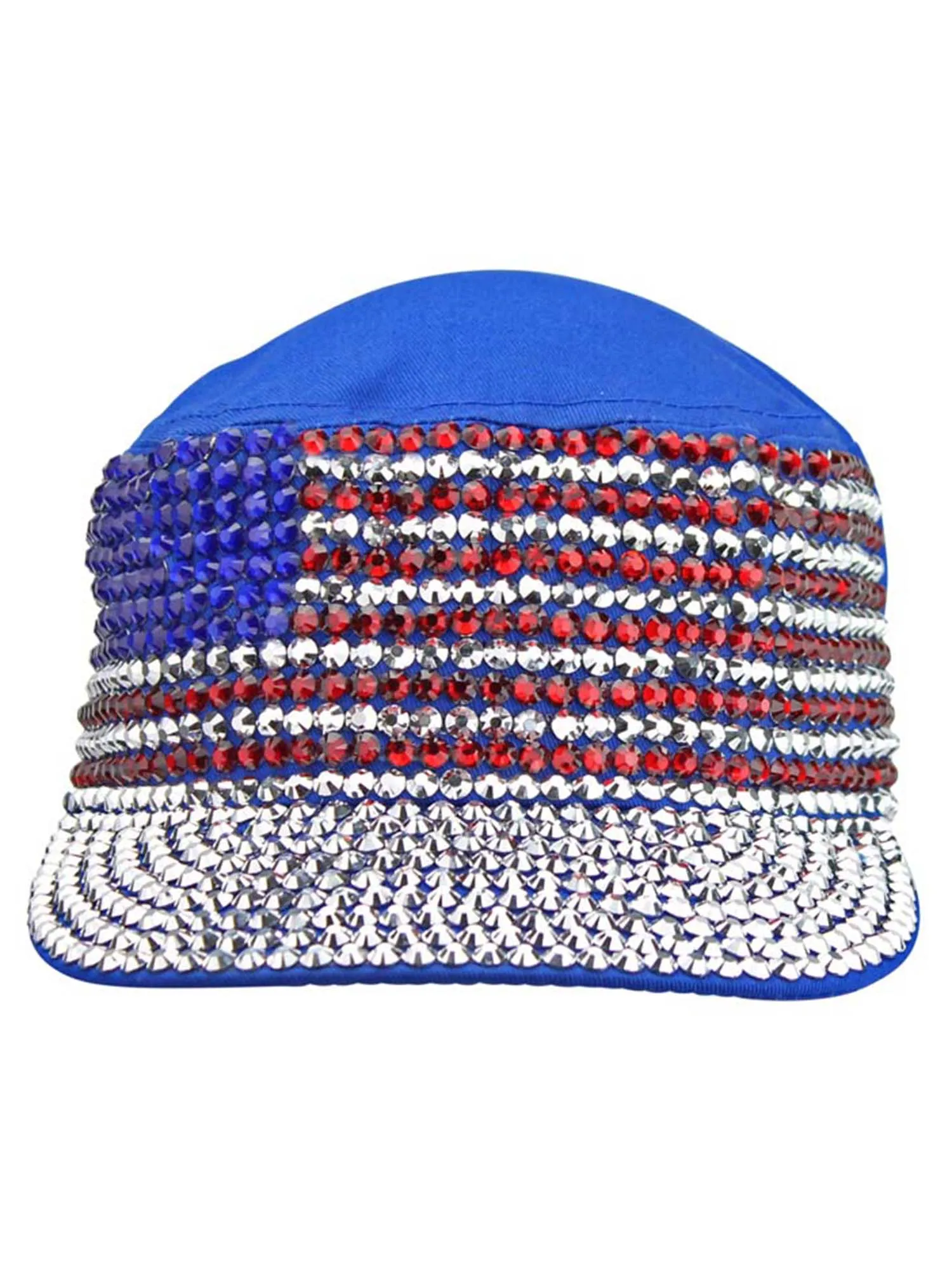 American Pride Rhinestone Studded Cadet Cap Hat