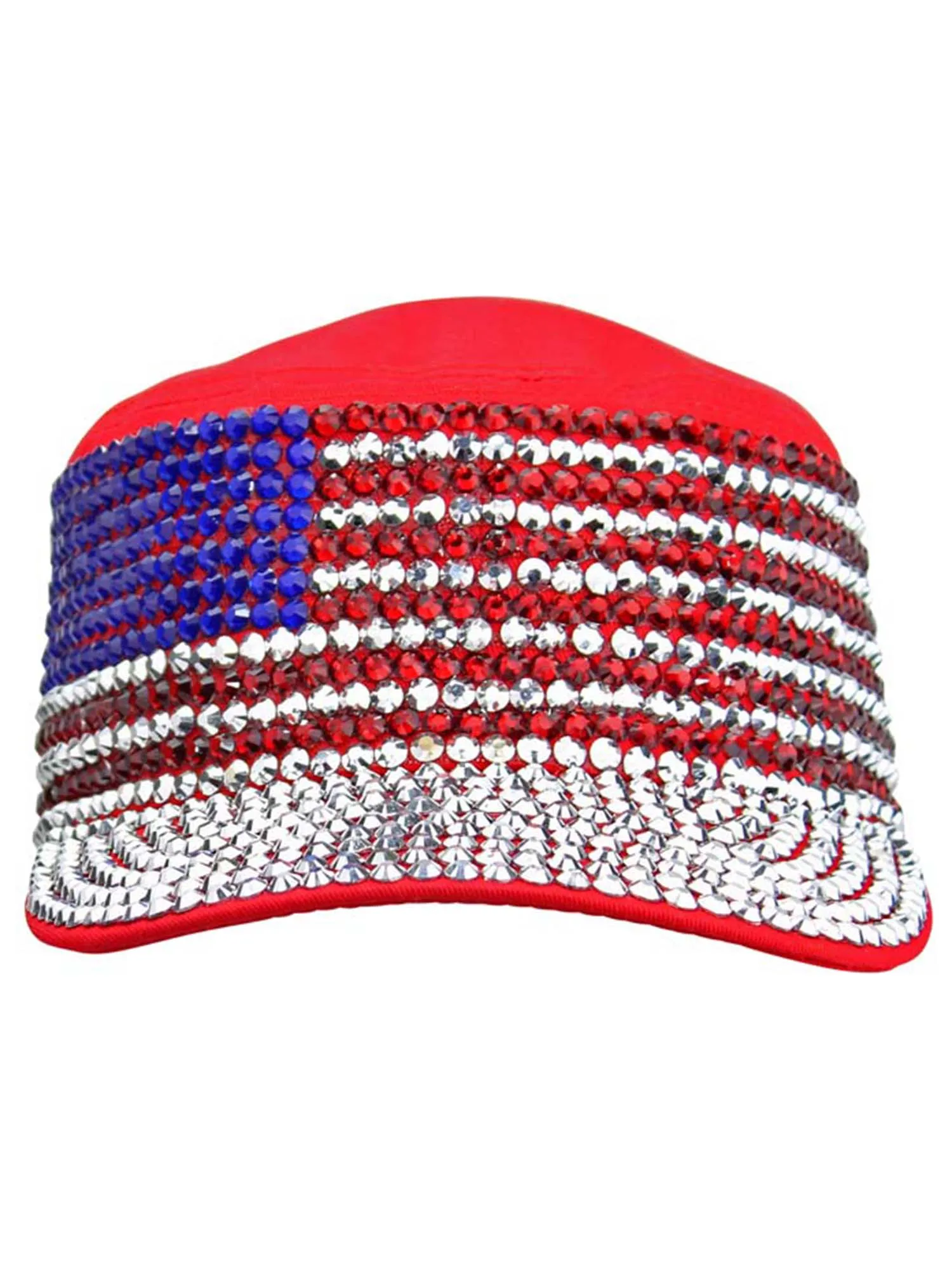 American Pride Rhinestone Studded Cadet Cap Hat