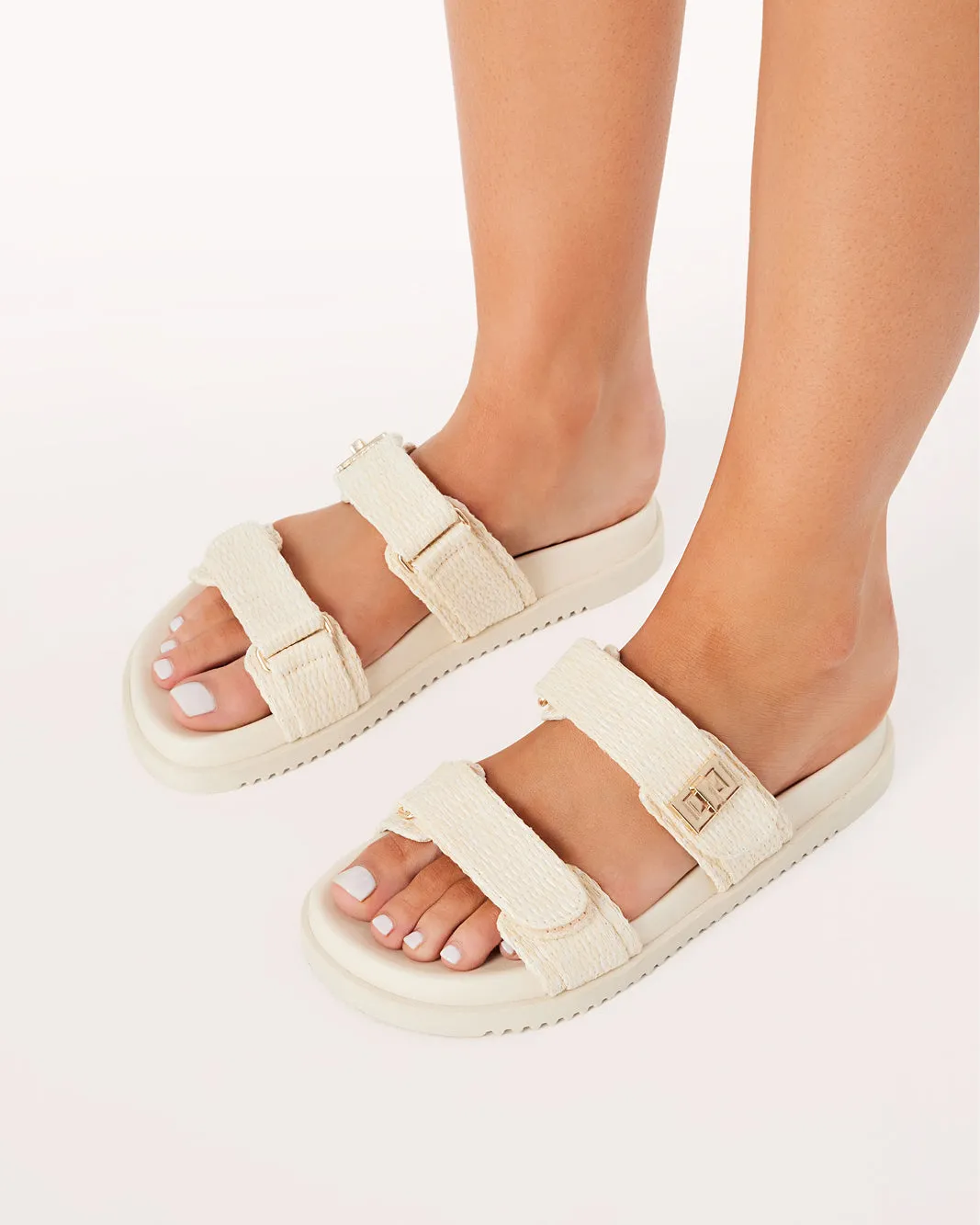 AMYLEE WIDE FIT - NATURAL RAFFIA Bus stop