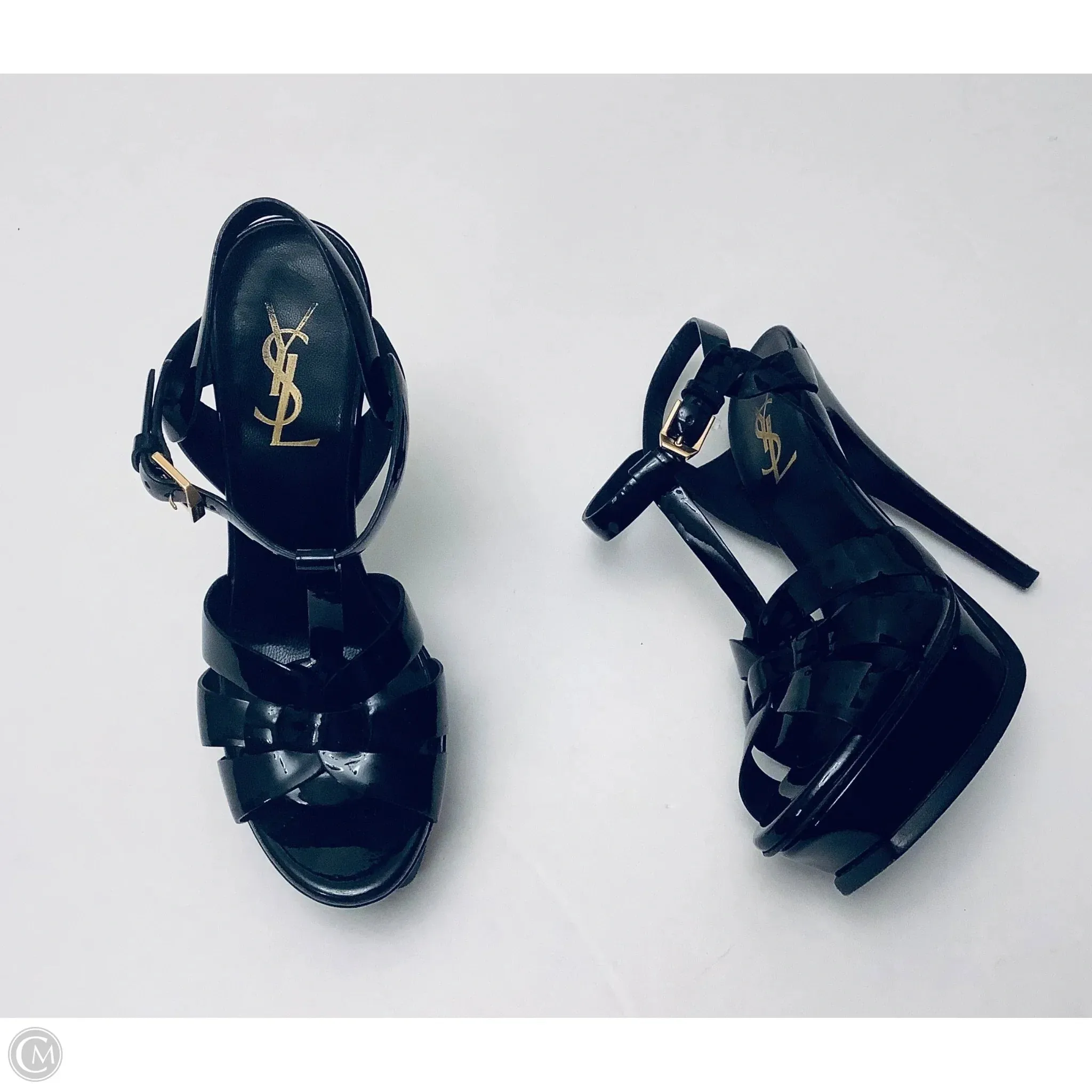 Cold Safe Shoes Luxury Designer By Yves Saint Laurent In Black, Size: 6