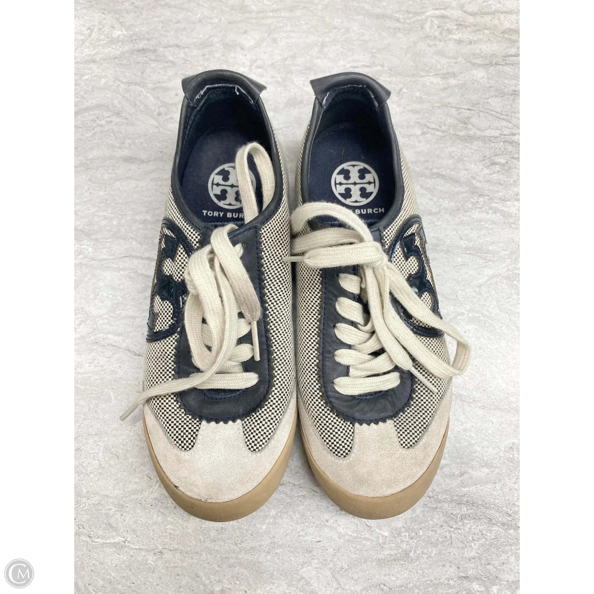 Shoes Designer By Tory Burch In Blue & Cream, Size: 5 All Day Travel Light photo shoot