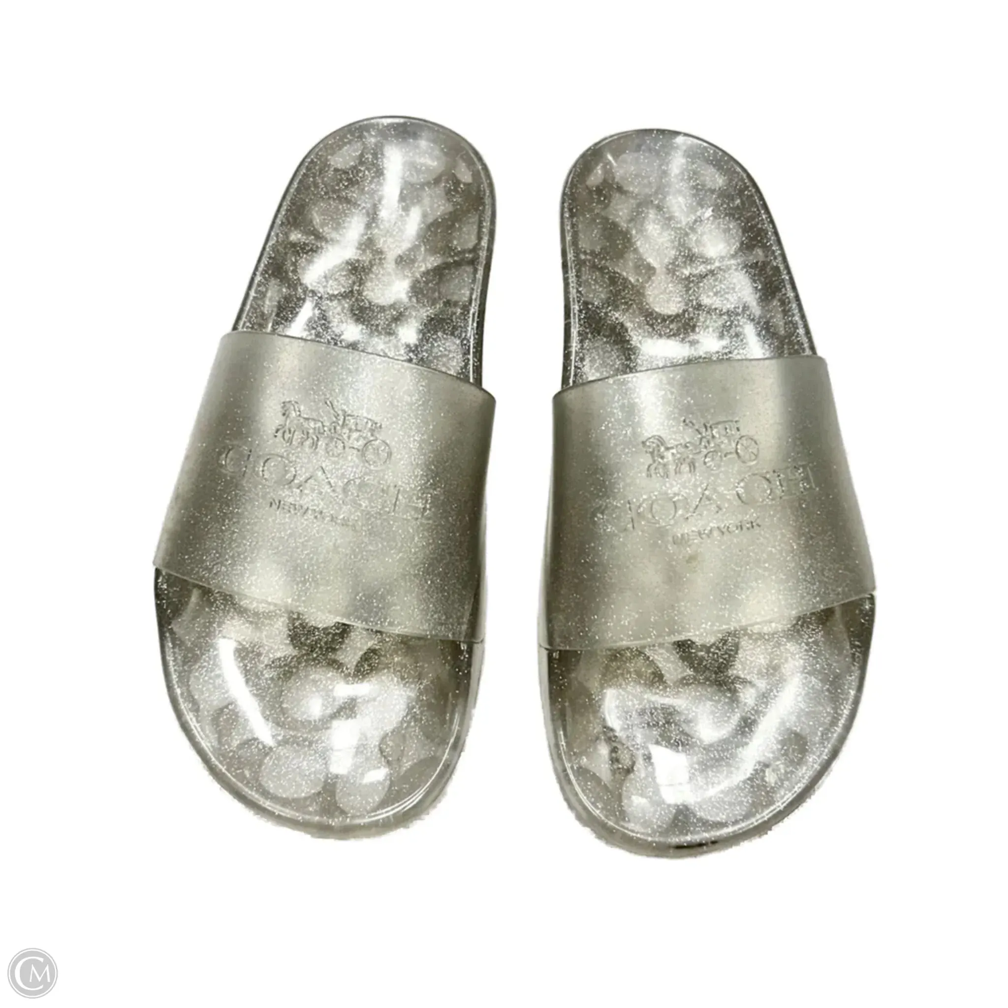 Sandals Designer By Coach In Silver, Size: 6 Ventilation holes Love Path