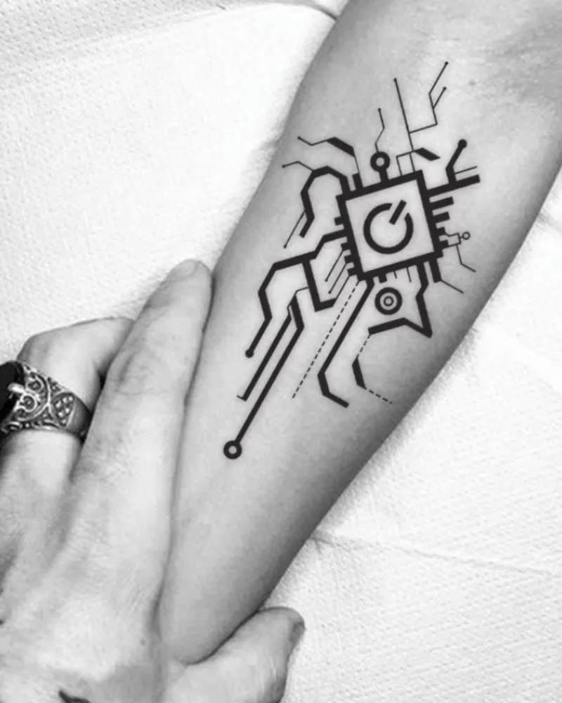 Arm Waterproof Cyberpunk Tattoo