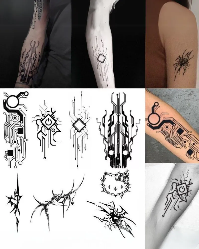 Arm Waterproof Cyberpunk Tattoo