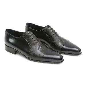 Artioli Gabriele Men's Shoes Exotic Ostrich / Calf-Skin Leather Oxfords (ART1013)