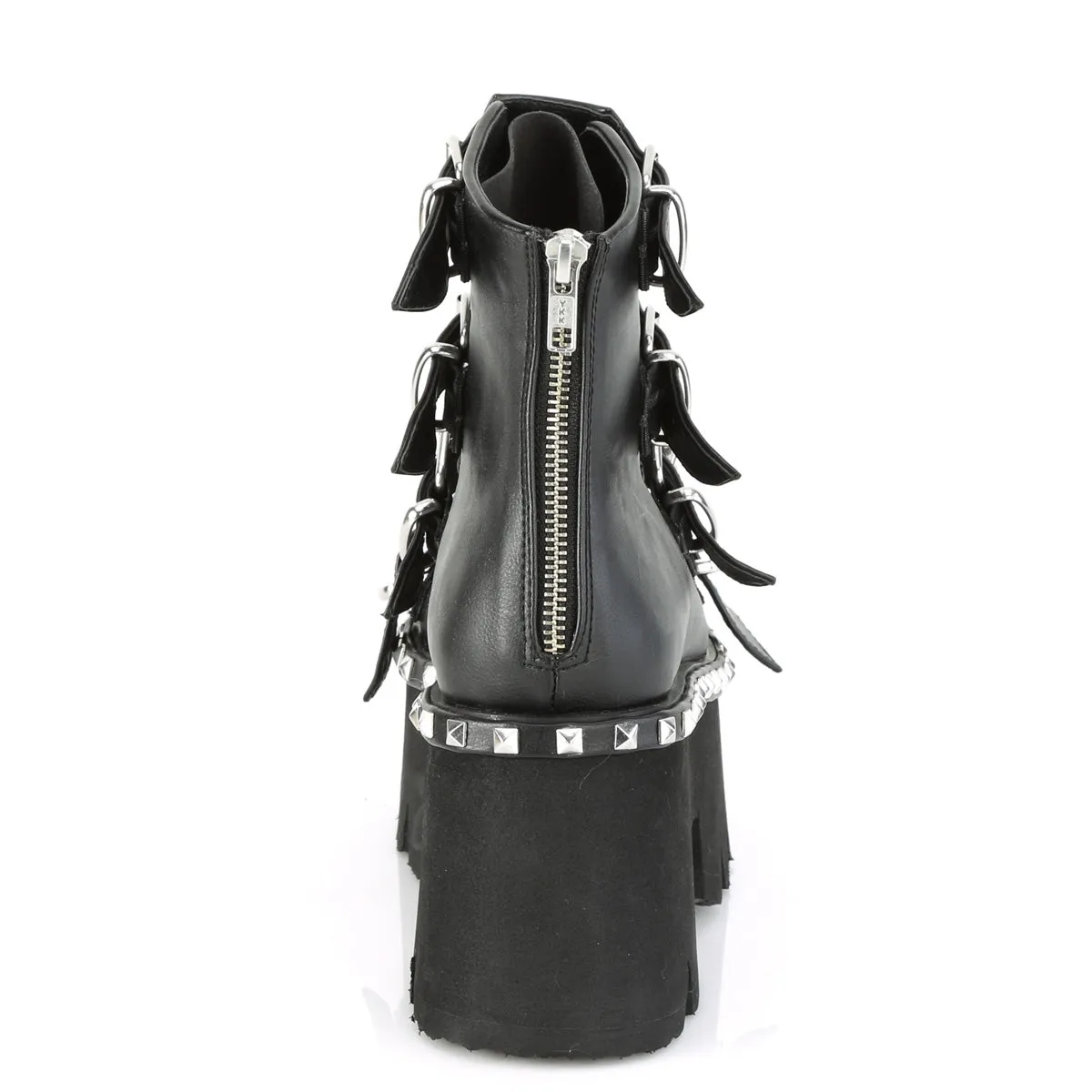 ASHES-70 DemoniaCult Black Vegan Leather Sexy Women's Ankle Boots (Alternative Footwear)