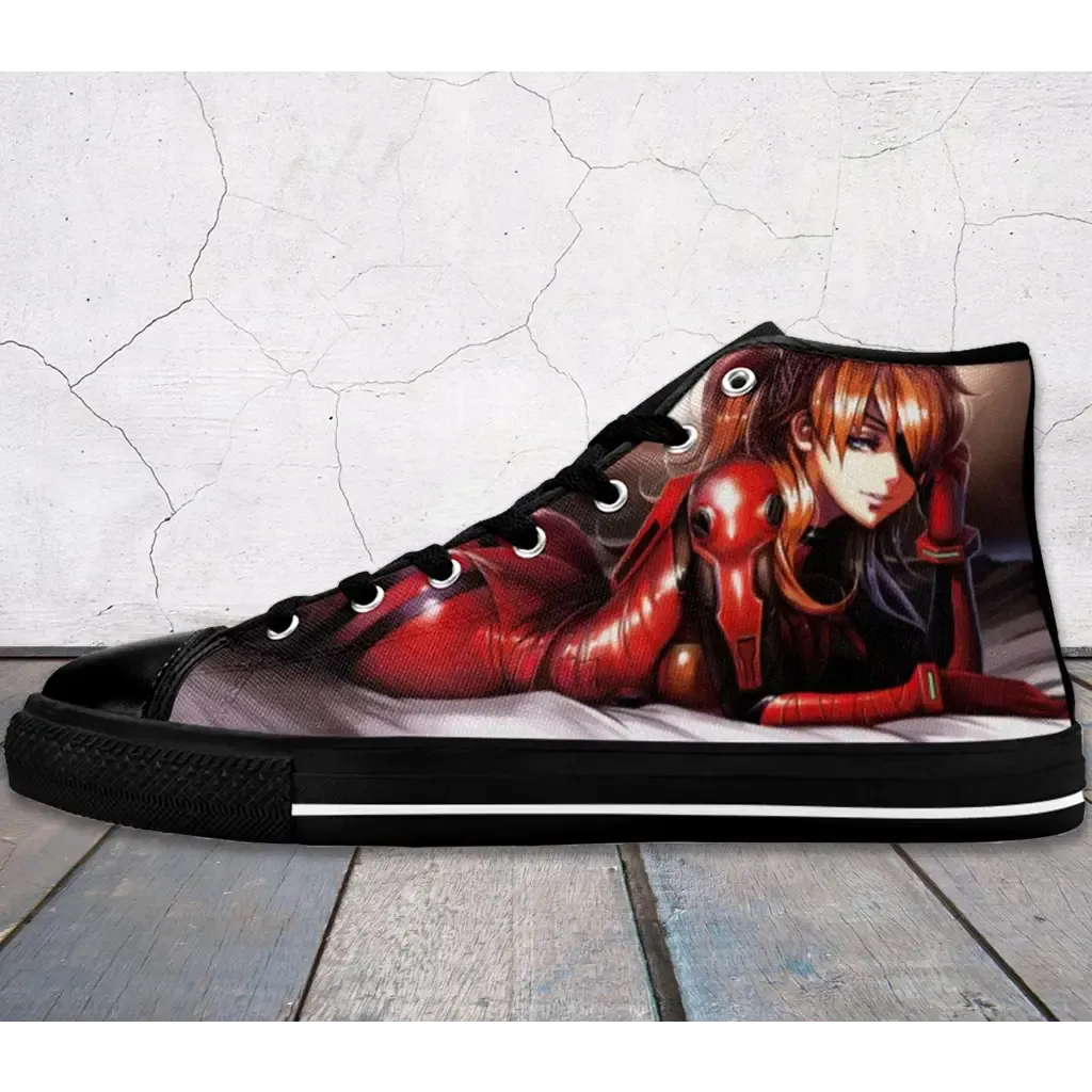 Asuka Langley Neon Genesis Evangelion Shoes High Top Sneakers for Kids and Adults