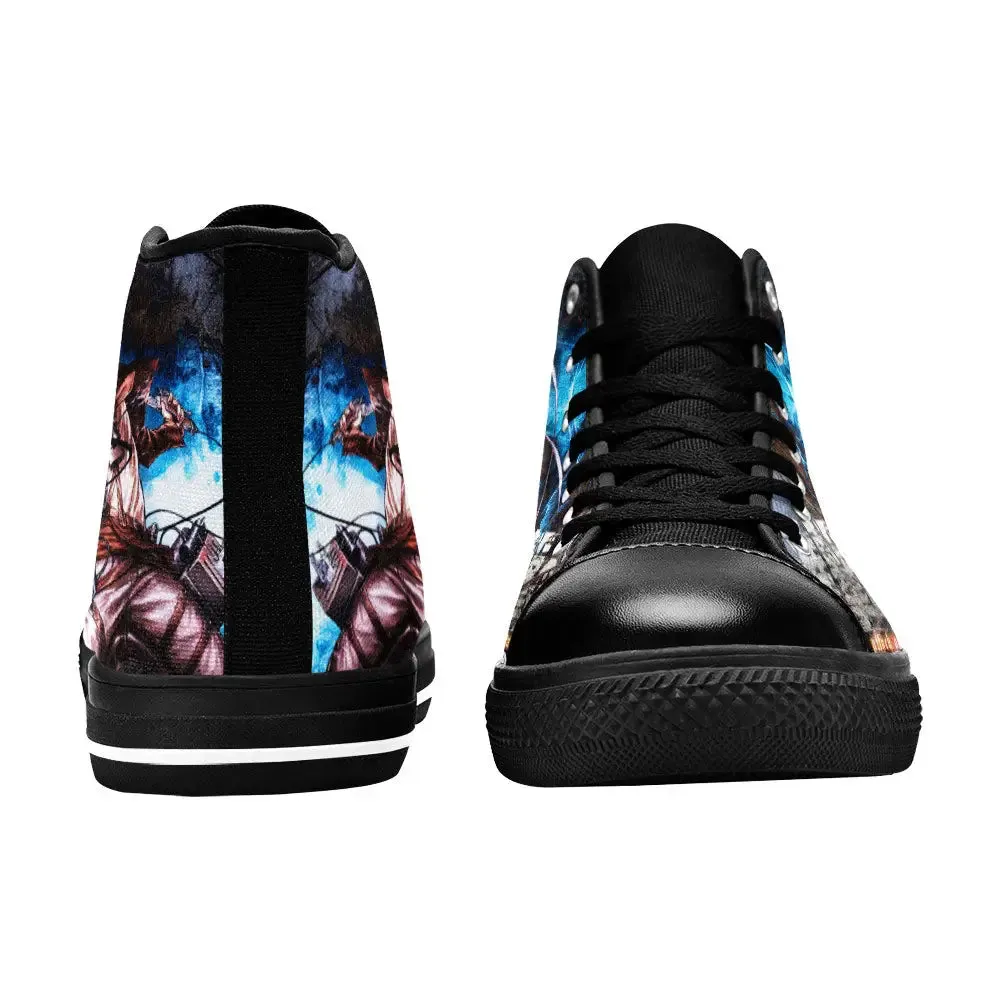 Attack on Titan Levi Ackerman Shoes High Tops Sneakers for Kids and Adults