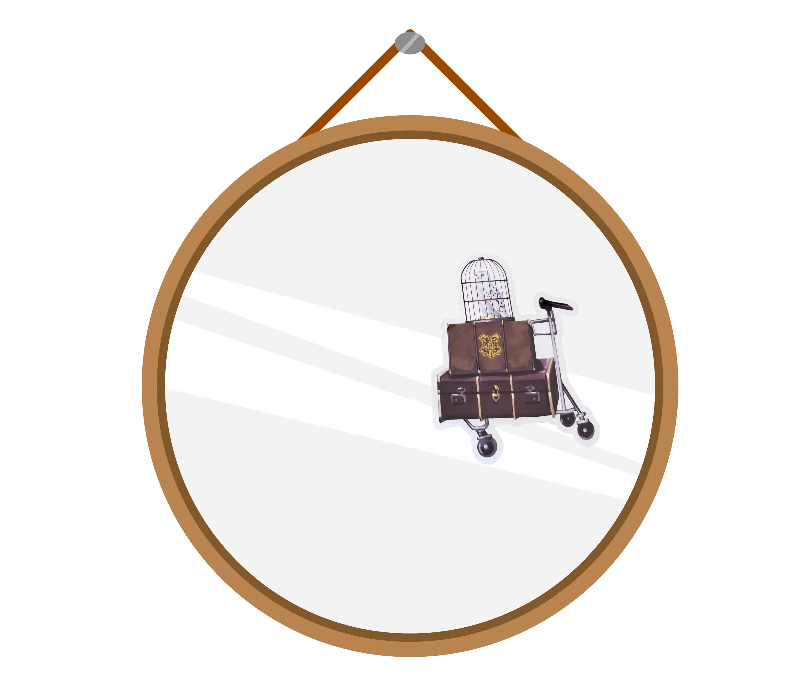 Autocollant statique  - valise & hibou