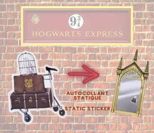 Autocollant statique  - valise & hibou