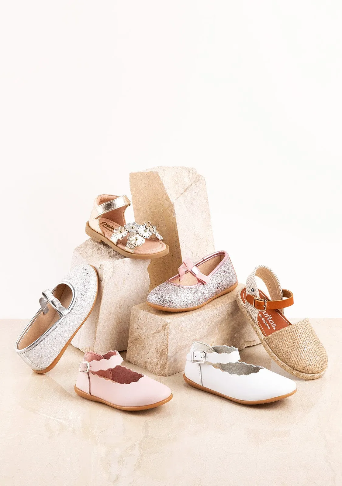 Baby's Pink Waves Washable Leather Mary Janes