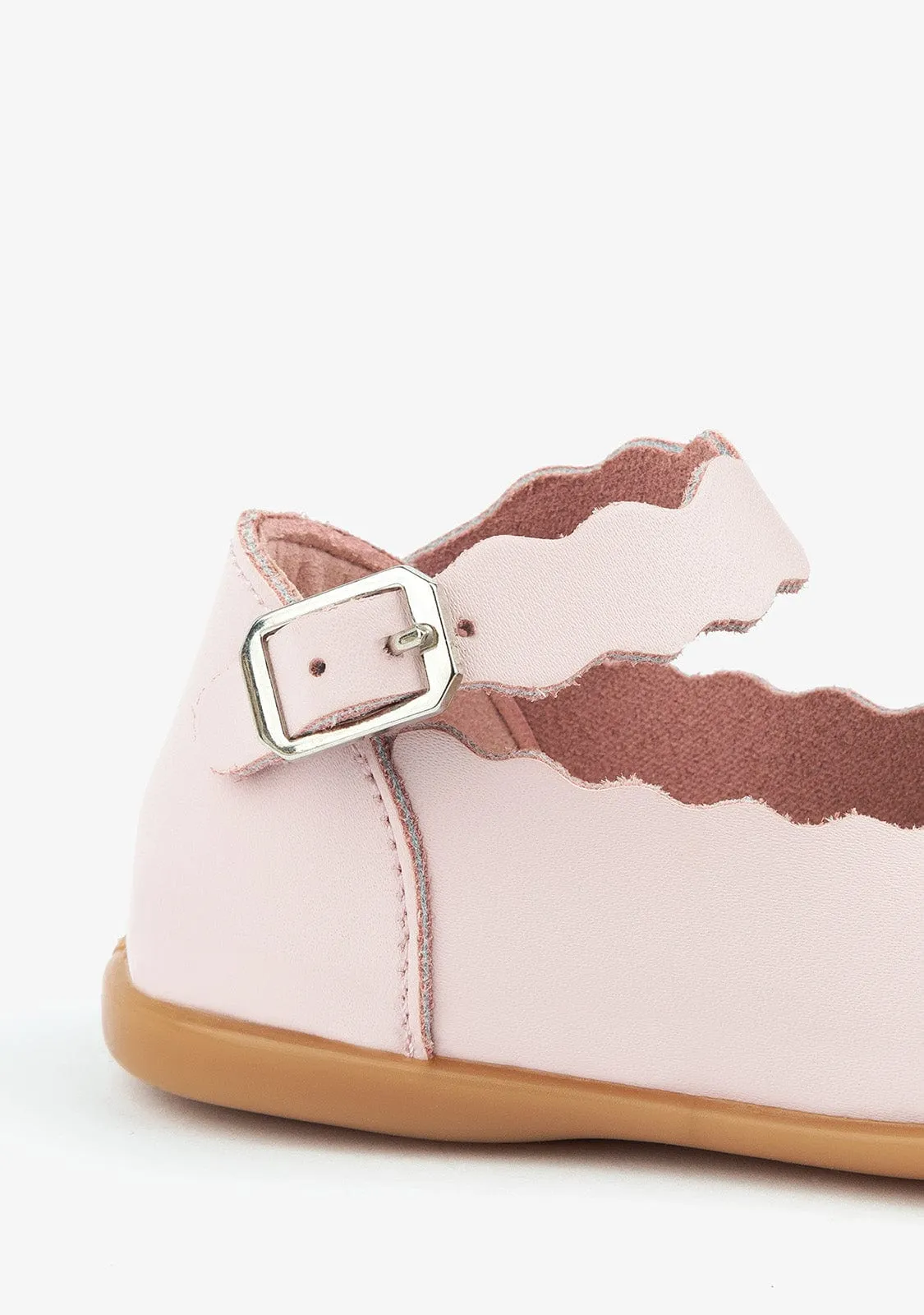 Baby's Pink Waves Washable Leather Mary Janes