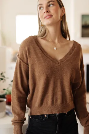 Back to Life V-Neck Sweater in Mocha - 10/20/2023