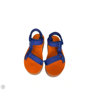 Peace Step Form Ease Sandals Designer By Tory Burch In Blue & Orange, Size: 8