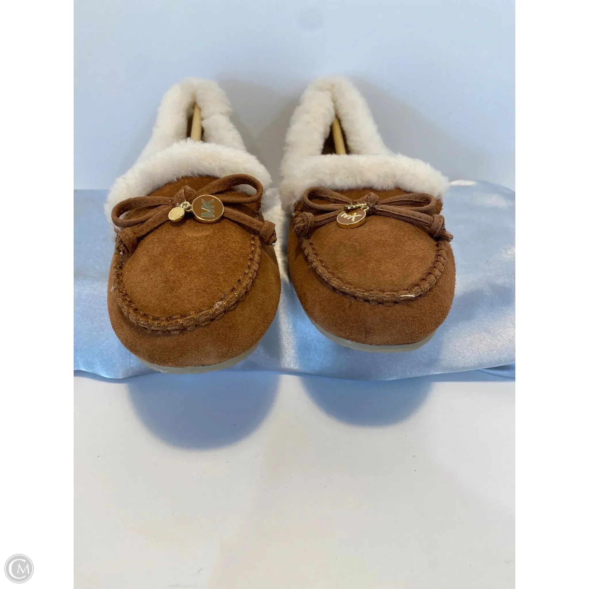 Lift Up Crystal Glow Shoes Designer By Michael Kors In Brown, Size: 10