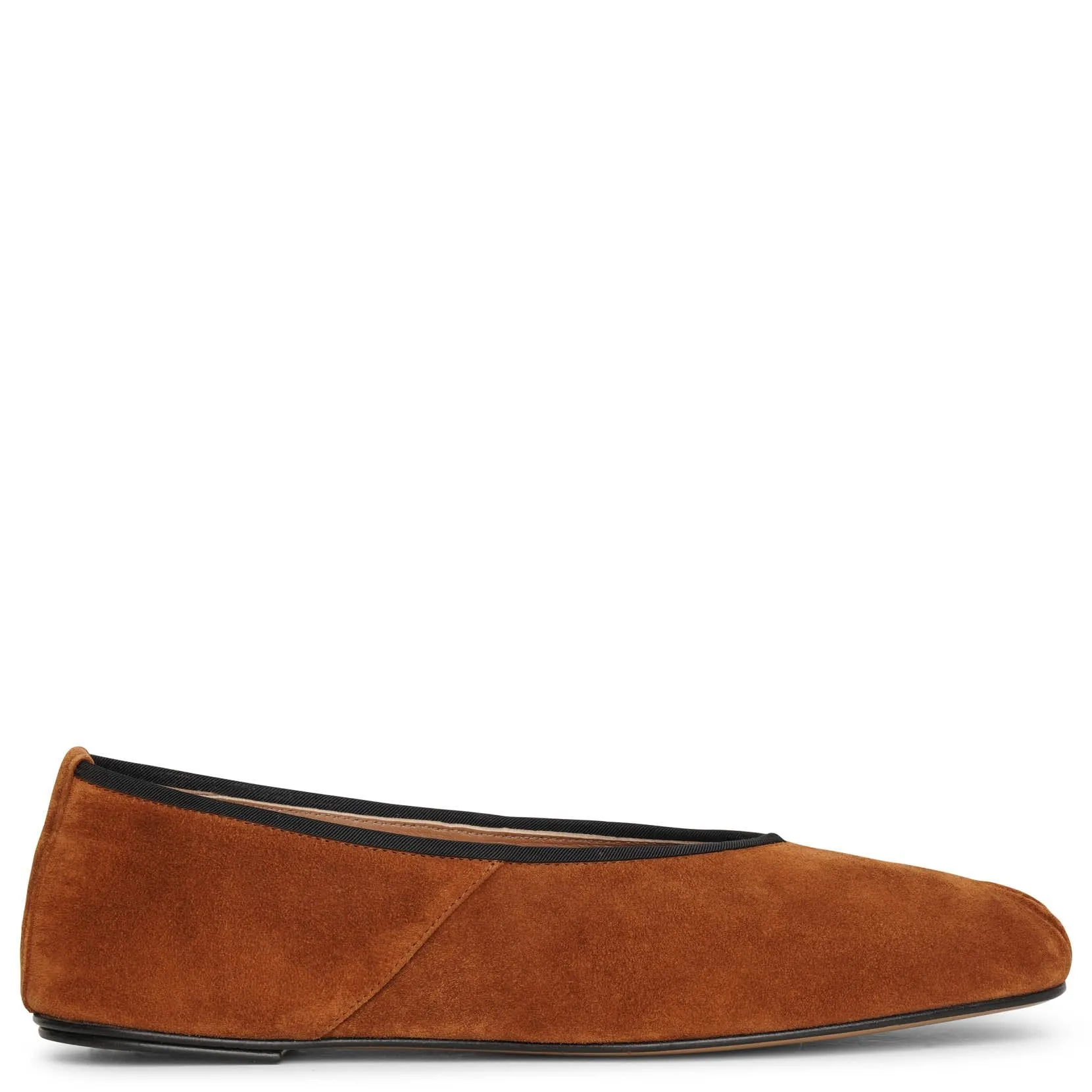 Ballet slipper brown suede