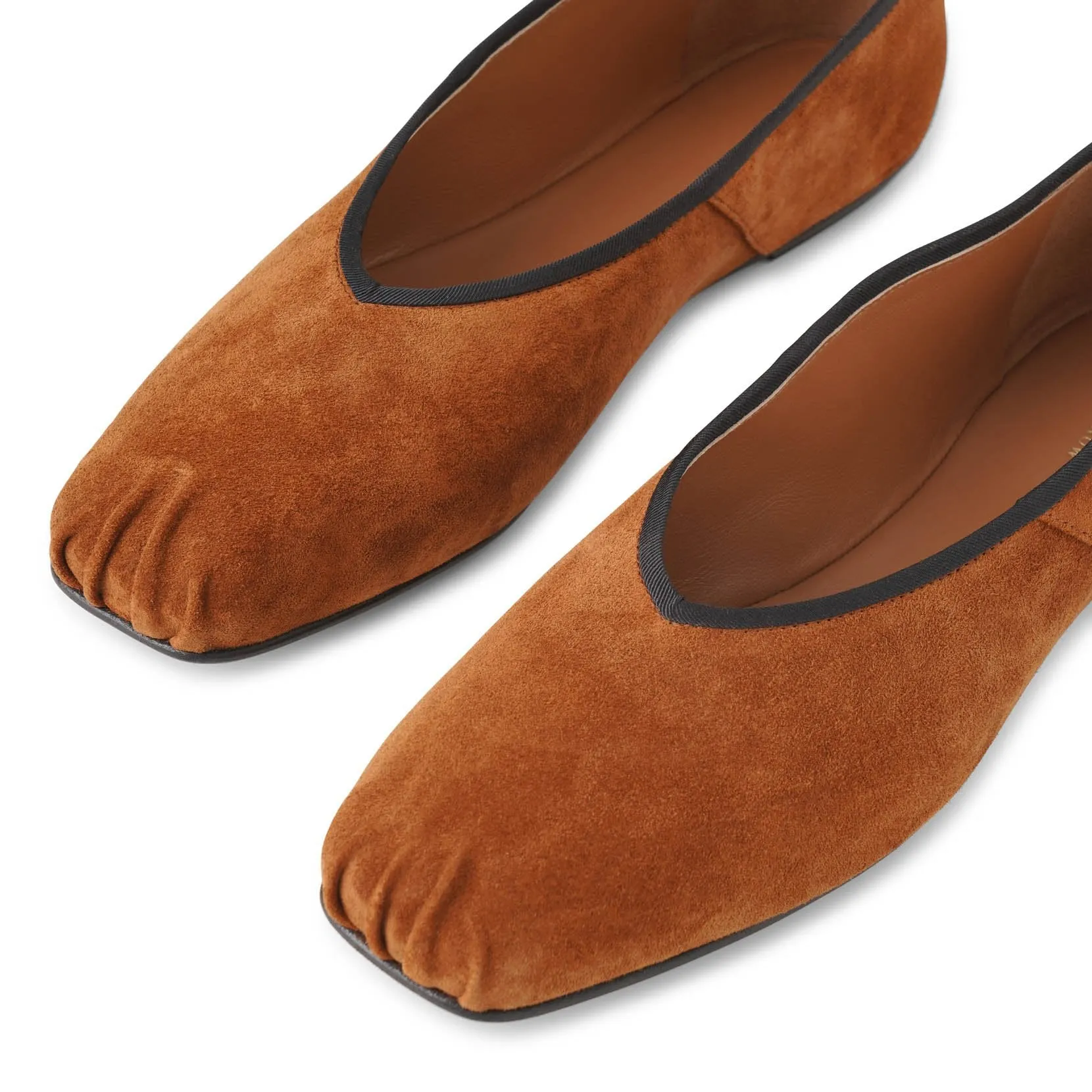 Ballet slipper brown suede
