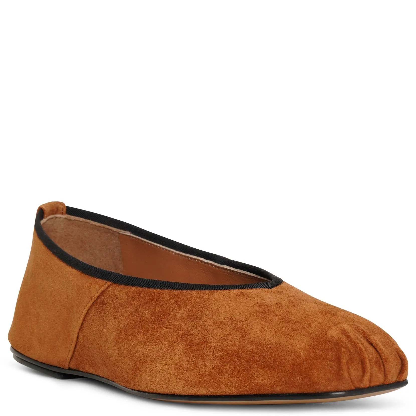 Ballet slipper brown suede