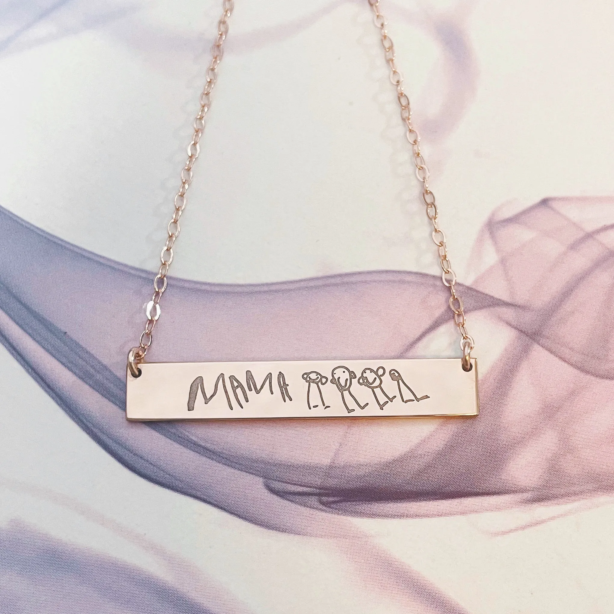 Bar Necklace  • CUSTOM UPLOAD •
