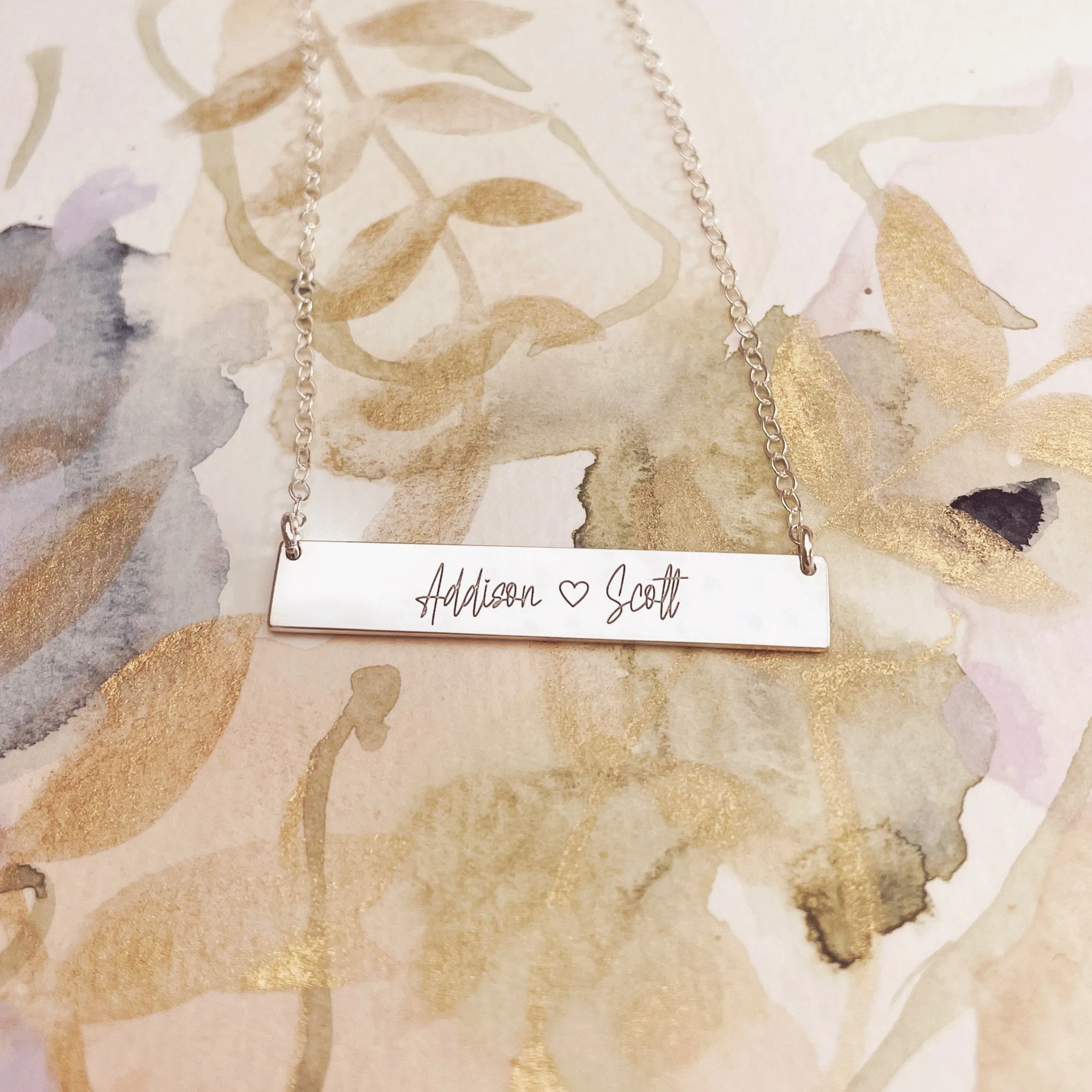 Bar Necklace  • CUSTOM UPLOAD •