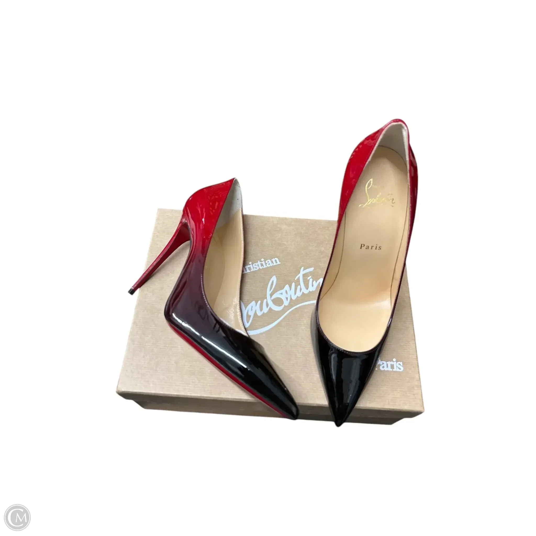 Shoes Luxury Designer By Christian Louboutin In Black & Red Vital Step