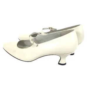 Beige Leather Mary Janes