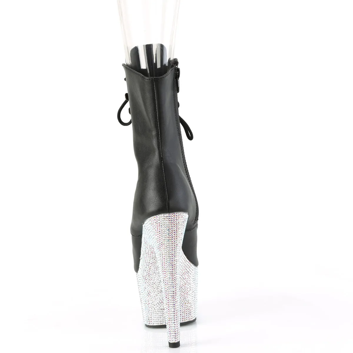 BEJEWELED-1021-7 Pleaser Black Faux Leather Sexy Platform Shoes (Pole Dancing Heels)