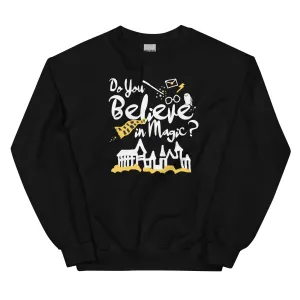 Believe in Magic Sweatshirt Yellow and Black Scarf House Wizard and Witch Adult Unisex Sweatshirt